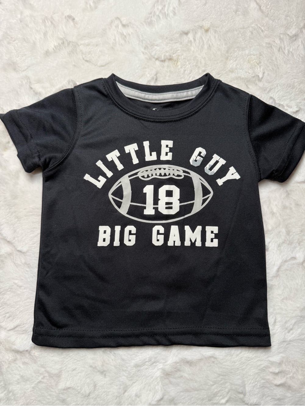 Carter's Black Tee with White Football Graphic